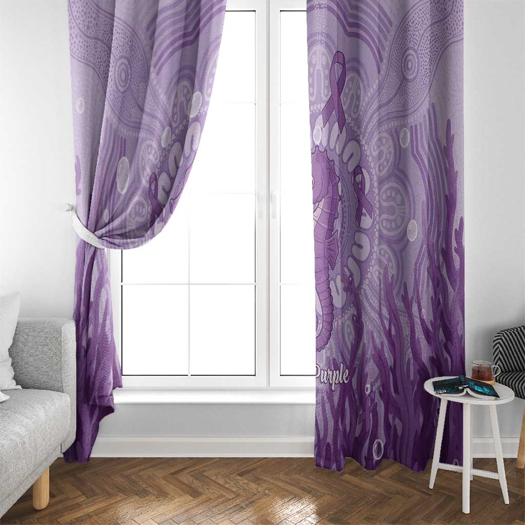Australia Epilepsy Awareness Window Curtain Seahorse Think Purple Ribbon Aboriginal - Aussie Hoodie