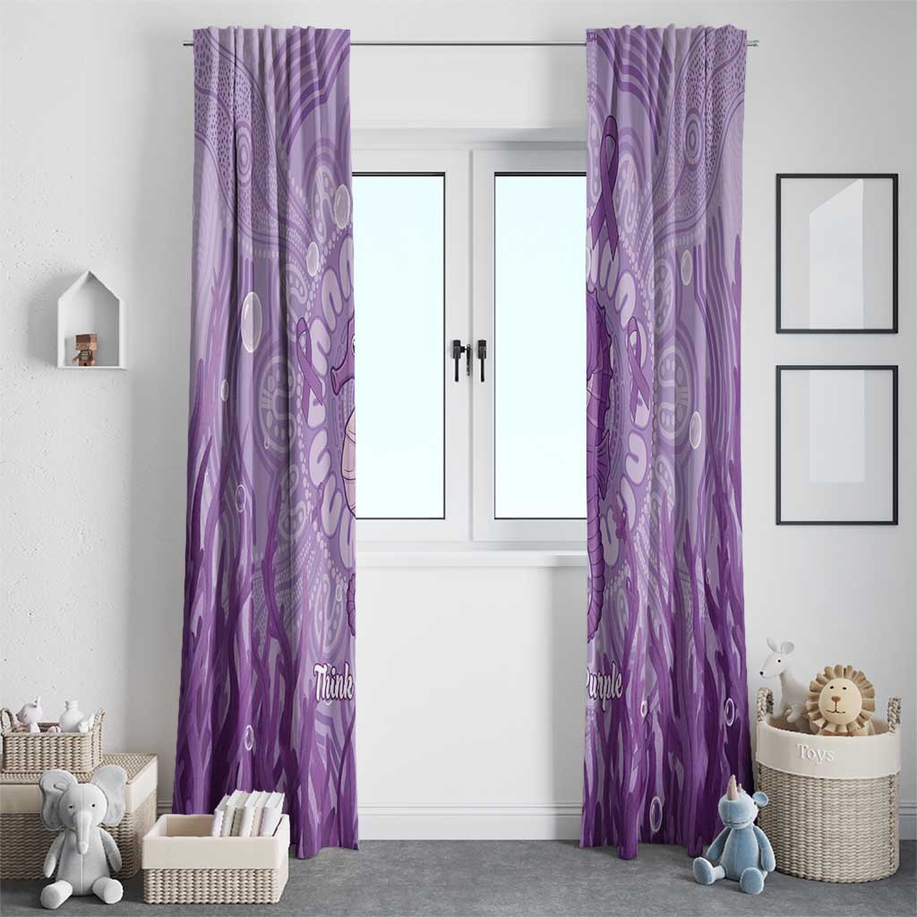Australia Epilepsy Awareness Window Curtain Seahorse Think Purple Ribbon Aboriginal - Aussie Hoodie