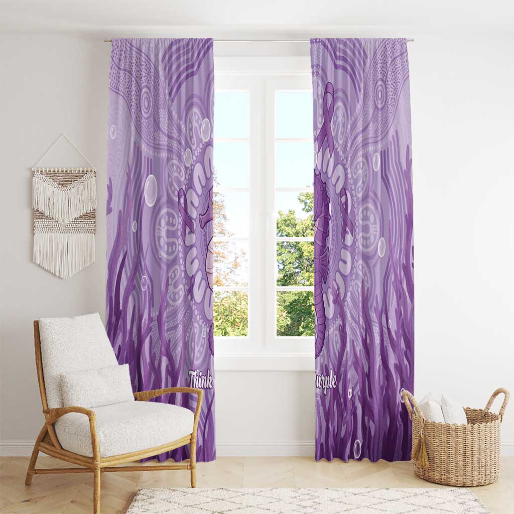 Australia Epilepsy Awareness Window Curtain Seahorse Think Purple Ribbon Aboriginal - Aussie Hoodie