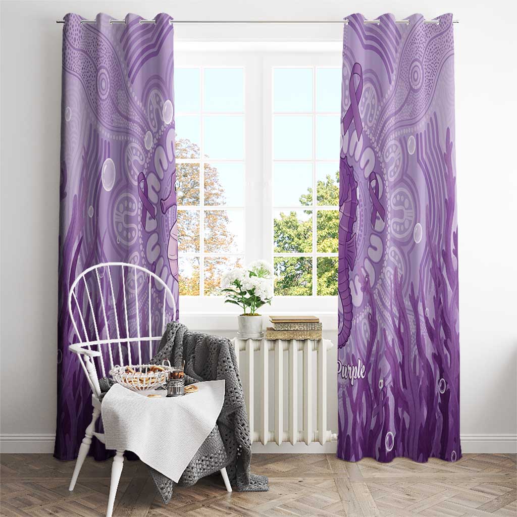 Australia Epilepsy Awareness Window Curtain Seahorse Think Purple Ribbon Aboriginal - Aussie Hoodie