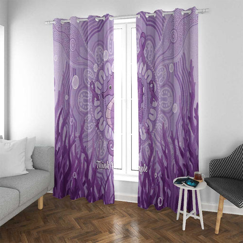 Australia Epilepsy Awareness Window Curtain Seahorse Think Purple Ribbon Aboriginal - Aussie Hoodie