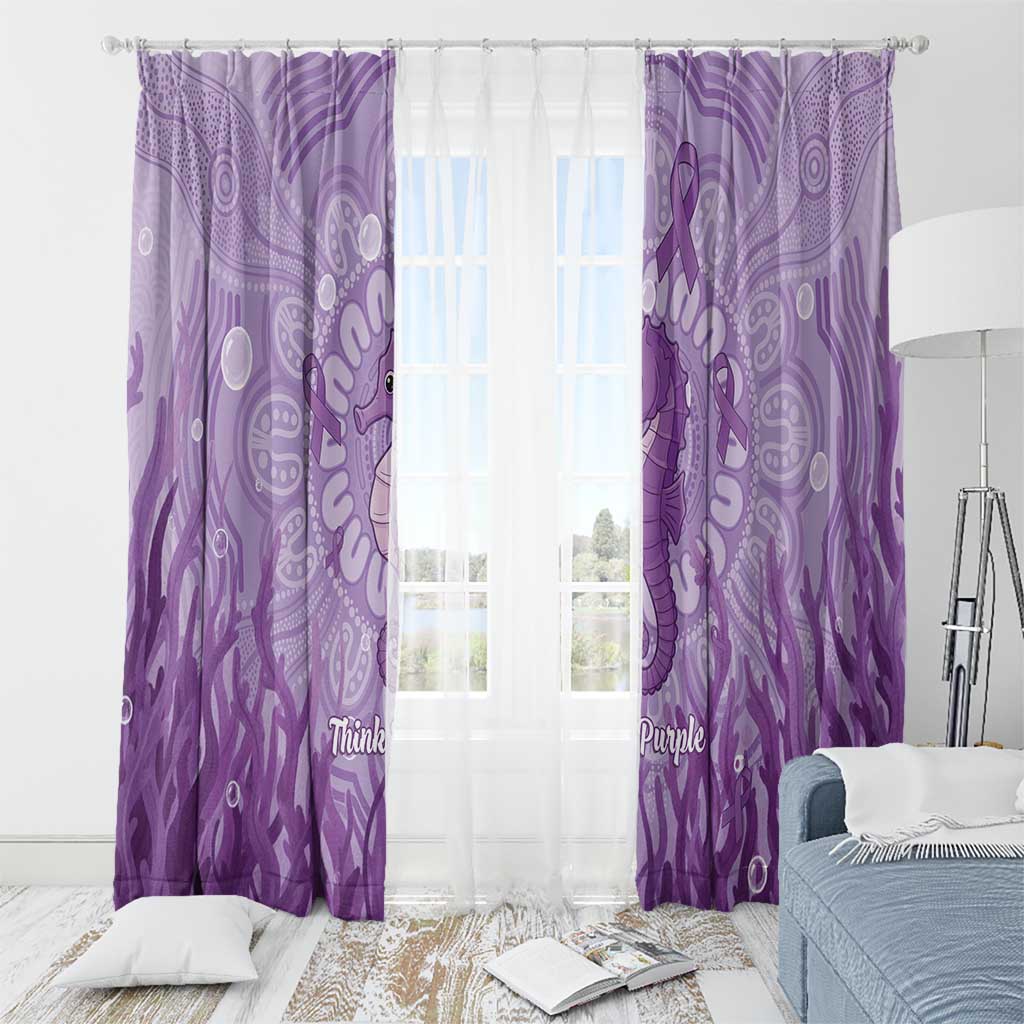 Australia Epilepsy Awareness Window Curtain Seahorse Think Purple Ribbon Aboriginal - Aussie Hoodie