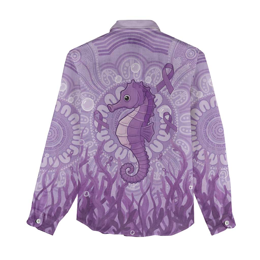 Australia Epilepsy Awareness Women Casual Shirt Seahorse Think Purple Ribbon Aboriginal - Aussie Hoodie