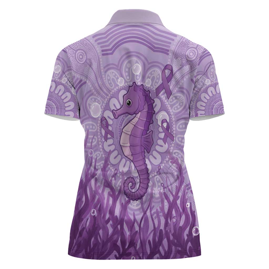 Australia Epilepsy Awareness Women Polo Shirt Seahorse Think Purple Ribbon Aboriginal - Aussie Hoodie