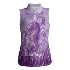 Australia Epilepsy Awareness Women Sleeveless Polo Shirt Seahorse Think Purple Ribbon Aboriginal - Aussie Hoodie