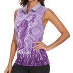 Australia Epilepsy Awareness Women Sleeveless Polo Shirt Seahorse Think Purple Ribbon Aboriginal - Aussie Hoodie