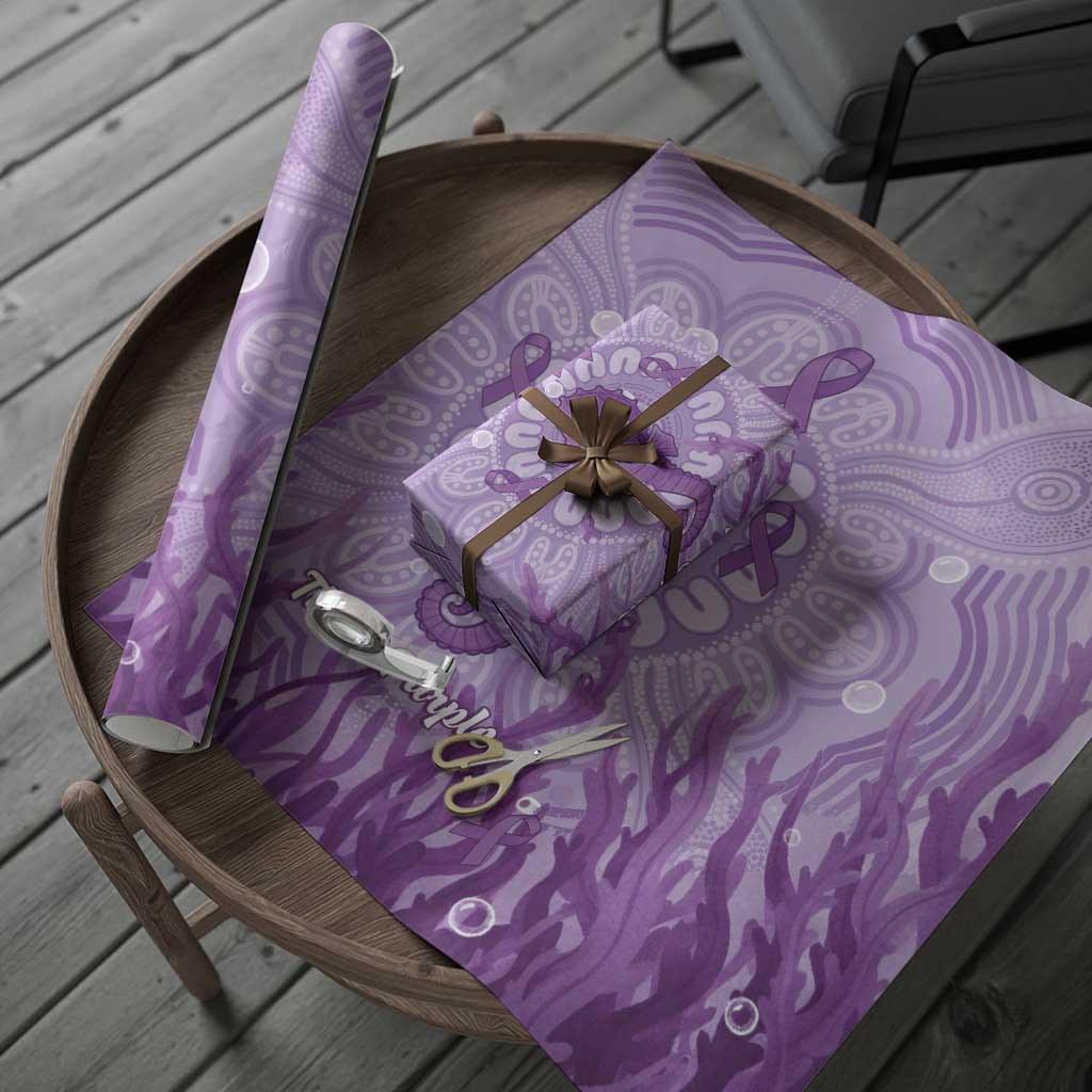 Australia Epilepsy Awareness Wrapping Paper Seahorse Think Purple Ribbon Aboriginal - Aussie Hoodie