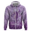 Australia Epilepsy Awareness Zip Hoodie Seahorse Think Purple Ribbon Aboriginal - Aussie Hoodie