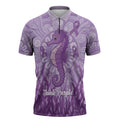 Australia Epilepsy Awareness Zipper Polo Shirt Seahorse Think Purple Ribbon Aboriginal - Aussie Hoodie