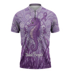 Australia Epilepsy Awareness Zipper Polo Shirt Seahorse Think Purple Ribbon Aboriginal - Aussie Hoodie