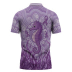 Australia Epilepsy Awareness Zipper Polo Shirt Seahorse Think Purple Ribbon Aboriginal - Aussie Hoodie