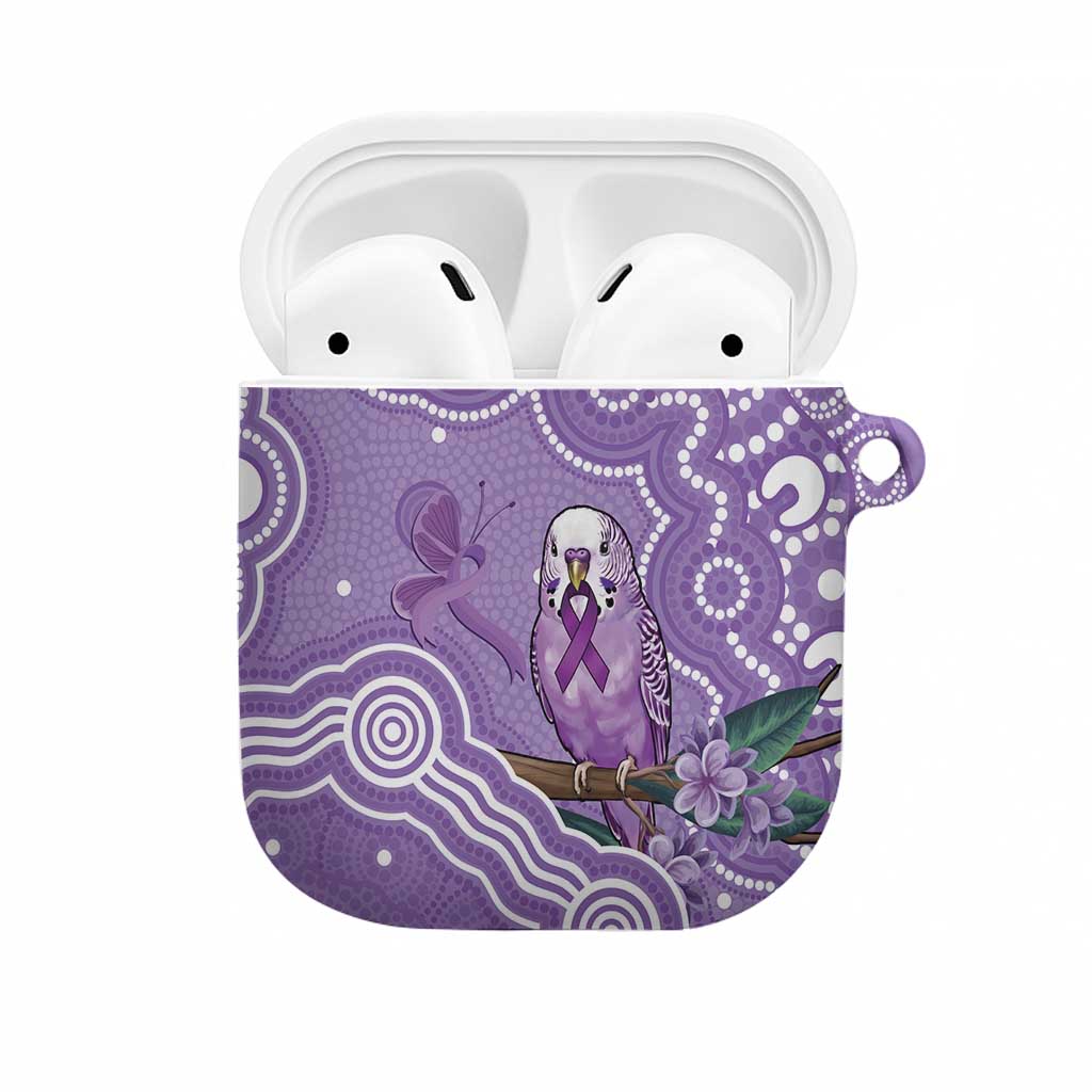 Australia Epilepsy Awareness AirPods Case Purple Budgerigar Plumeria Aboriginal - Aussie Hoodie