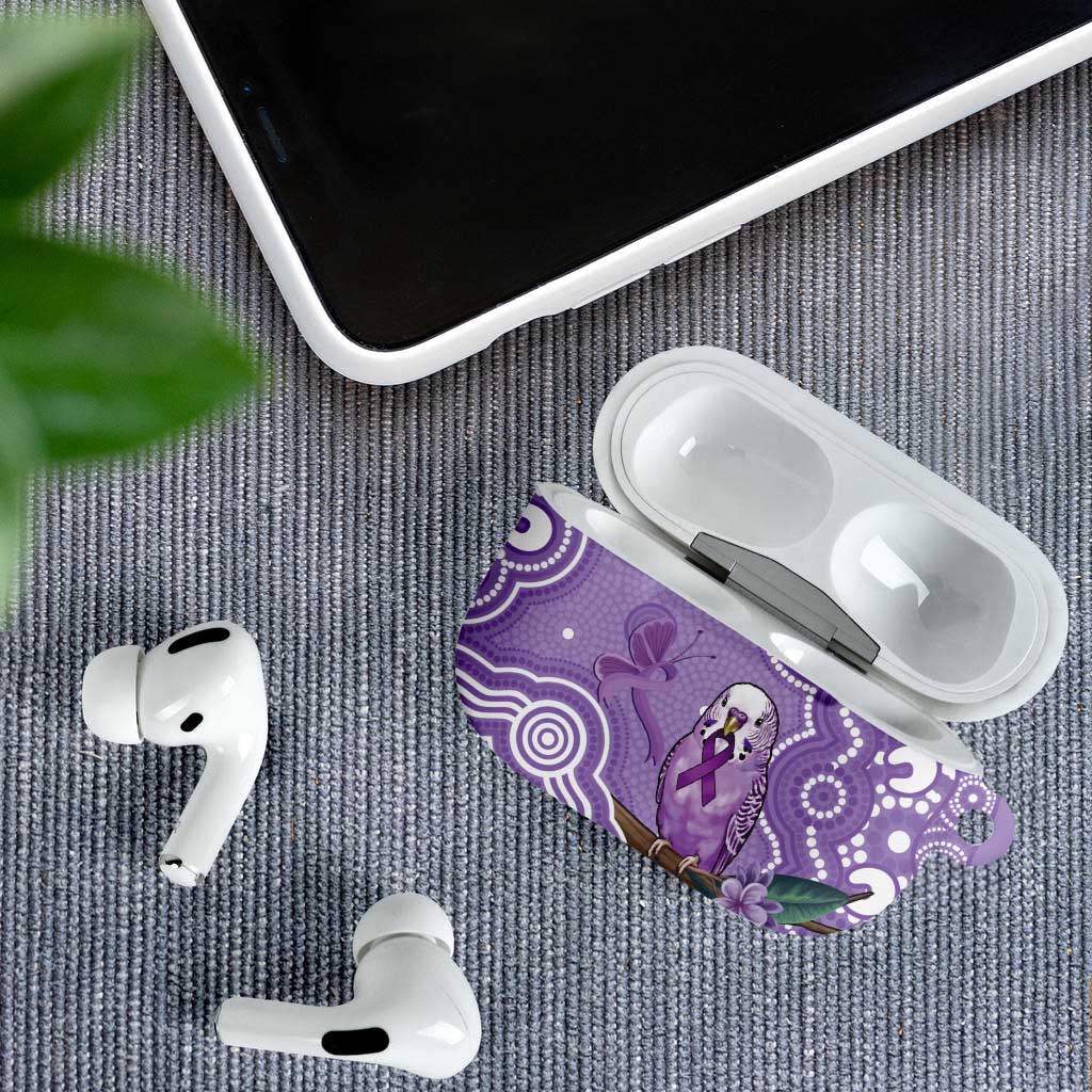 Australia Epilepsy Awareness AirPods Case Purple Budgerigar Plumeria Aboriginal - Aussie Hoodie