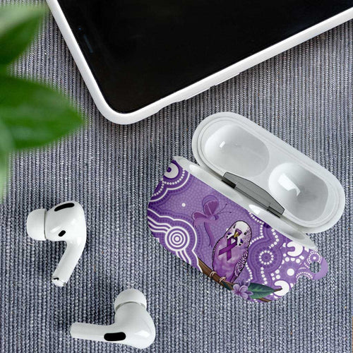 Australia Epilepsy Awareness AirPods Case Purple Budgerigar Plumeria Aboriginal - Aussie Hoodie