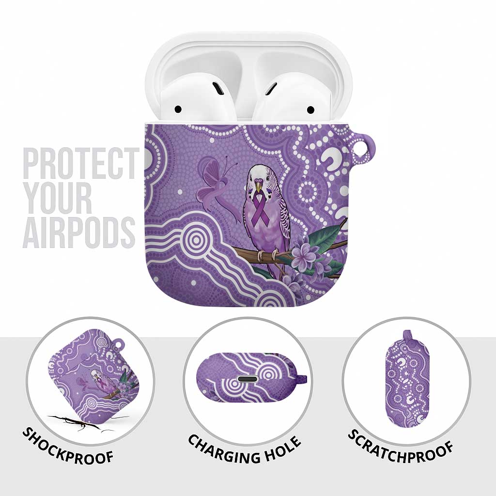 Australia Epilepsy Awareness AirPods Case Purple Budgerigar Plumeria Aboriginal - Aussie Hoodie