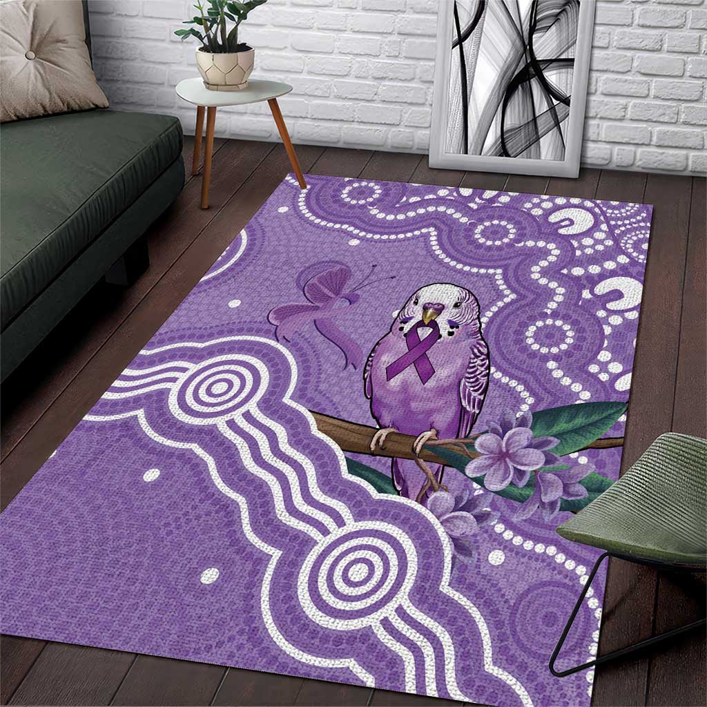 Australia Epilepsy Awareness Area Rug Purple Budgerigar Plumeria Aboriginal - Aussie Hoodie