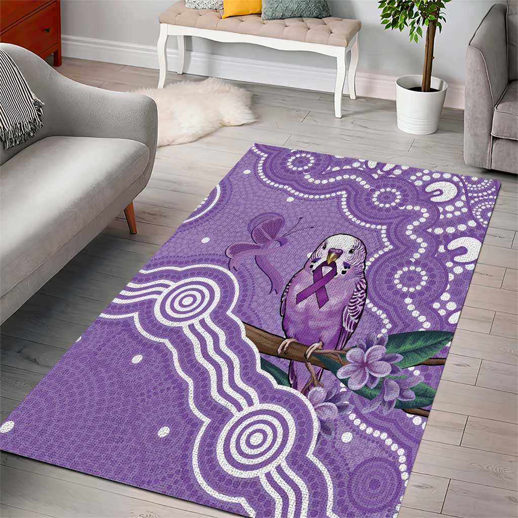 Australia Epilepsy Awareness Area Rug Purple Budgerigar Plumeria Aboriginal - Aussie Hoodie