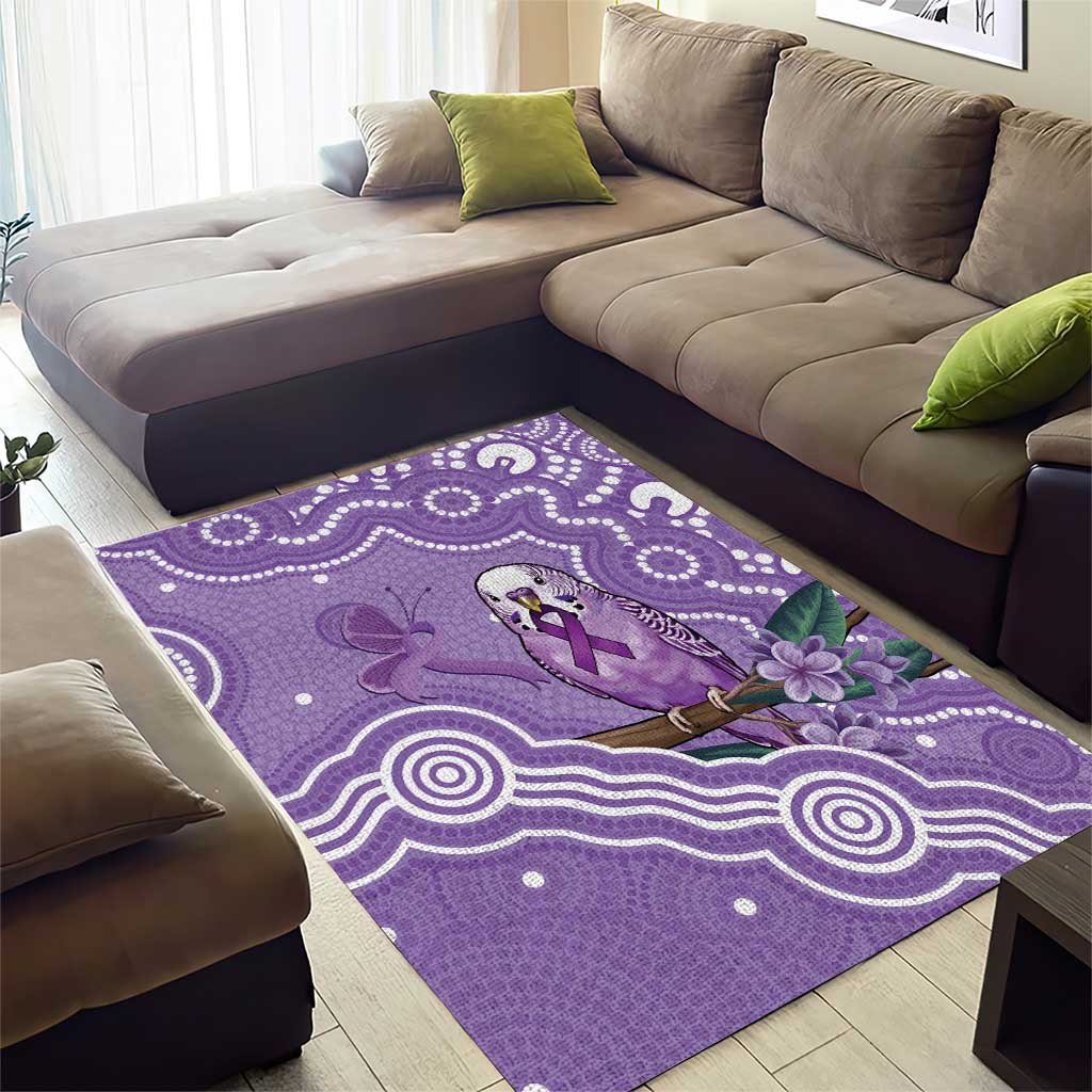 Australia Epilepsy Awareness Area Rug Purple Budgerigar Plumeria Aboriginal - Aussie Hoodie