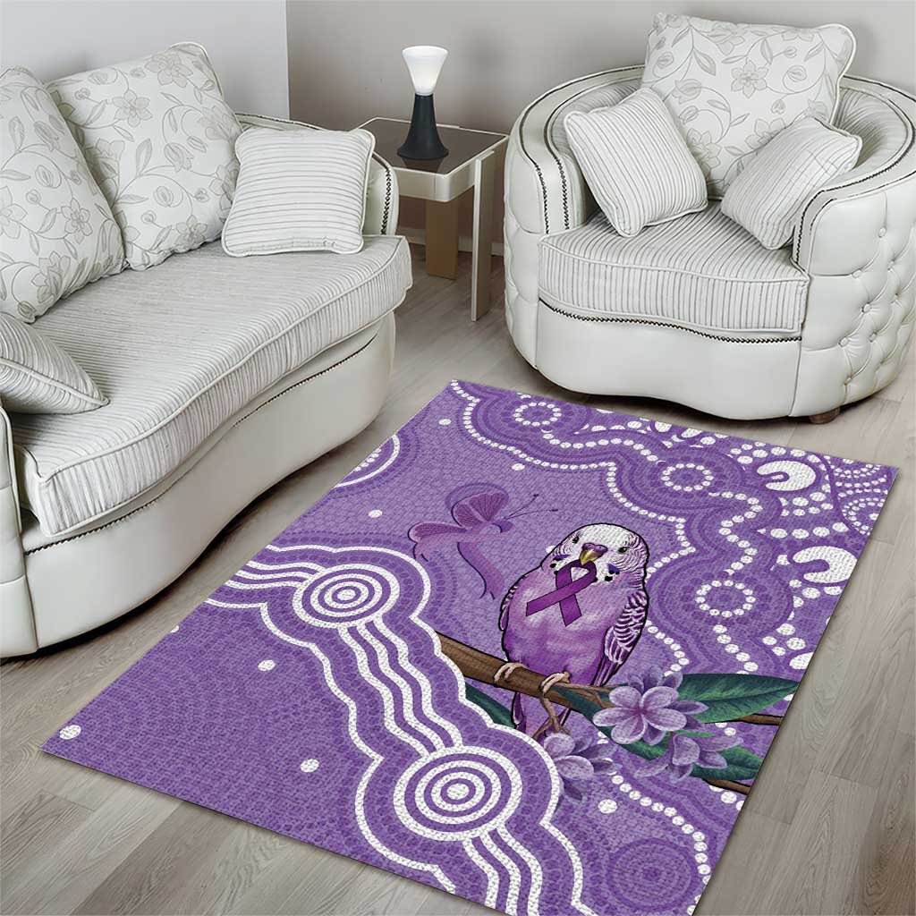 Australia Epilepsy Awareness Area Rug Purple Budgerigar Plumeria Aboriginal - Aussie Hoodie