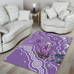 Australia Epilepsy Awareness Area Rug Purple Budgerigar Plumeria Aboriginal - Aussie Hoodie