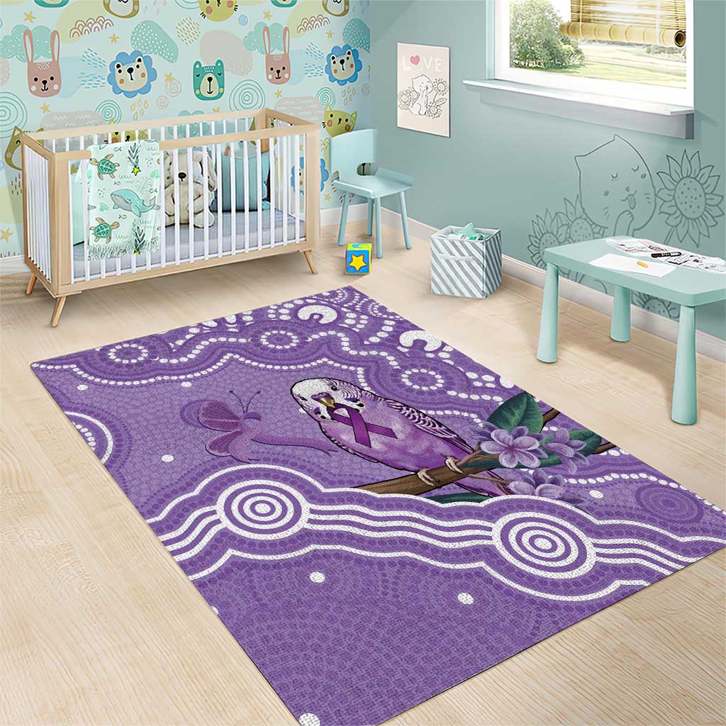 Australia Epilepsy Awareness Area Rug Purple Budgerigar Plumeria Aboriginal - Aussie Hoodie
