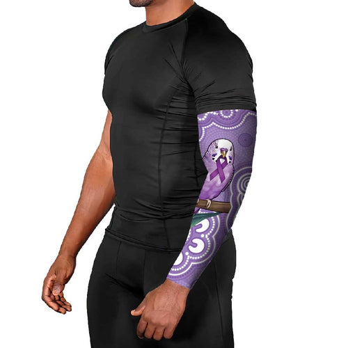Australia Epilepsy Awareness Arm Sleeves Purple Budgerigar Plumeria Aboriginal - Aussie Hoodie
