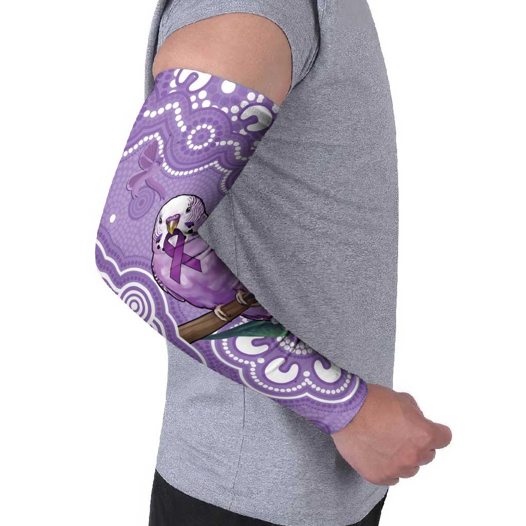Australia Epilepsy Awareness Arm Sleeves Purple Budgerigar Plumeria Aboriginal - Aussie Hoodie