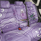 Australia Epilepsy Awareness Back Car Seat Cover Purple Budgerigar Plumeria Aboriginal - Aussie Hoodie