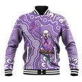 Australia Epilepsy Awareness Baseball Jacket Purple Budgerigar Plumeria Aboriginal - Aussie Hoodie
