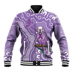 Australia Epilepsy Awareness Baseball Jacket Purple Budgerigar Plumeria Aboriginal - Aussie Hoodie