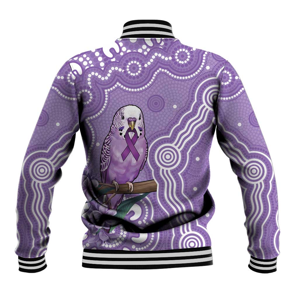 Australia Epilepsy Awareness Baseball Jacket Purple Budgerigar Plumeria Aboriginal - Aussie Hoodie
