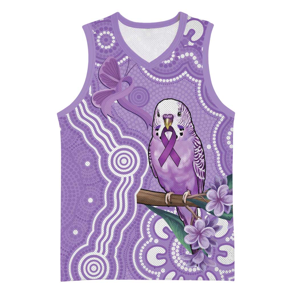 Australia Epilepsy Awareness Basketball Jersey Purple Budgerigar Plumeria Aboriginal - Aussie Hoodie