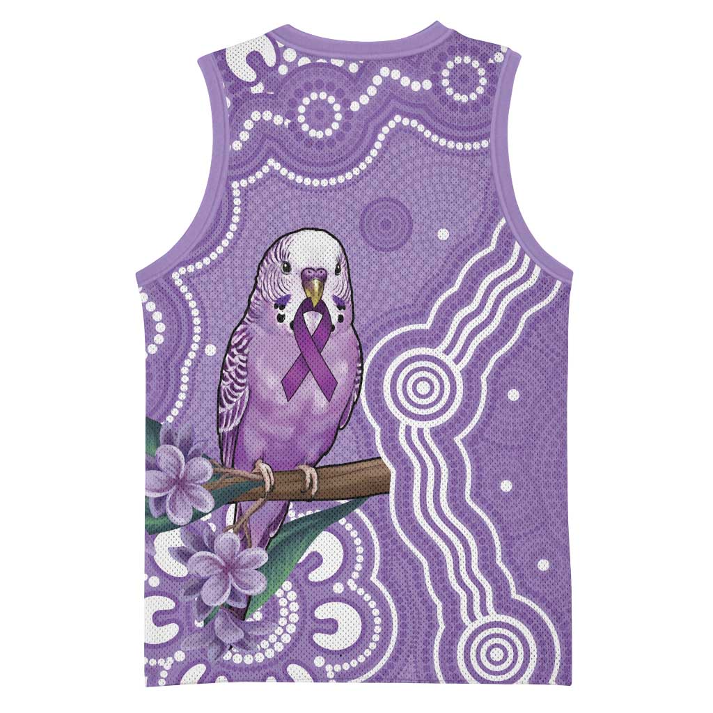 Australia Epilepsy Awareness Basketball Jersey Purple Budgerigar Plumeria Aboriginal - Aussie Hoodie
