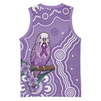 Australia Epilepsy Awareness Basketball Jersey Purple Budgerigar Plumeria Aboriginal - Aussie Hoodie