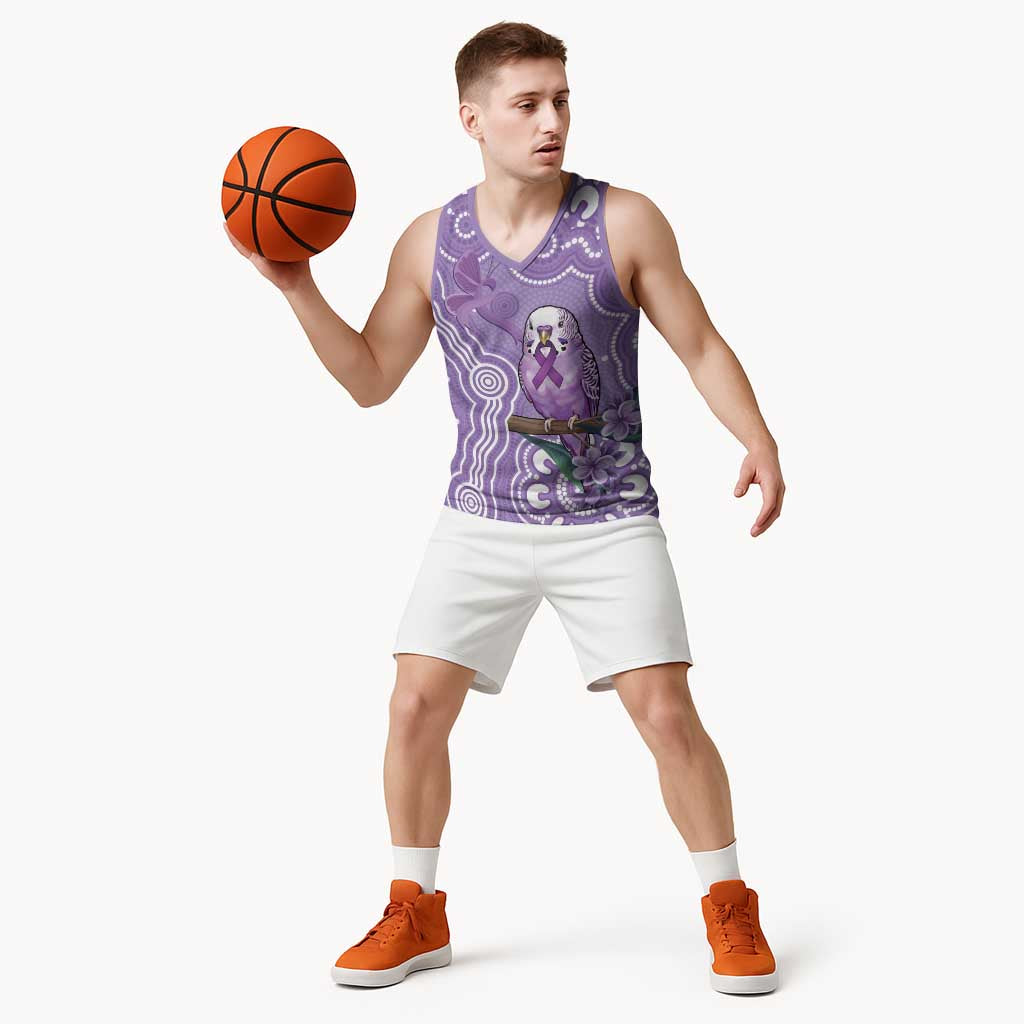 Australia Epilepsy Awareness Basketball Jersey Purple Budgerigar Plumeria Aboriginal - Aussie Hoodie