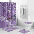 Australia Epilepsy Awareness Bathroom Set Purple Budgerigar Plumeria Aboriginal - Aussie Hoodie