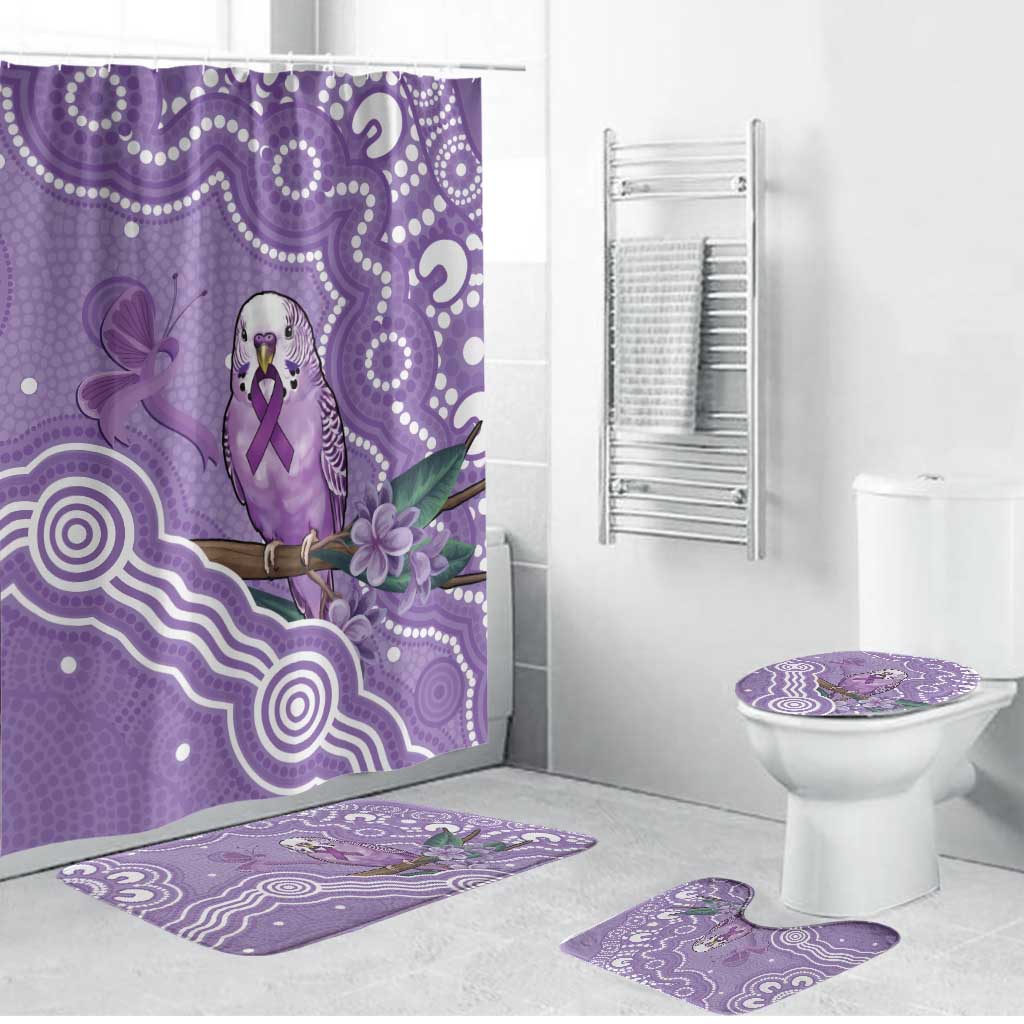 Australia Epilepsy Awareness Bathroom Set Purple Budgerigar Plumeria Aboriginal - Aussie Hoodie