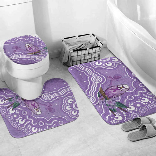 Australia Epilepsy Awareness Bathroom Set Purple Budgerigar Plumeria Aboriginal - Aussie Hoodie