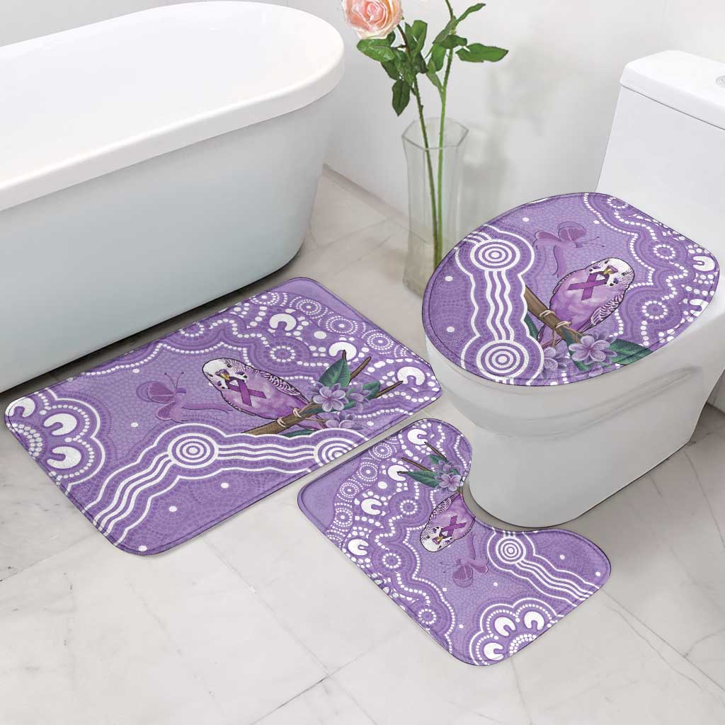 Australia Epilepsy Awareness Bathroom Set Purple Budgerigar Plumeria Aboriginal - Aussie Hoodie