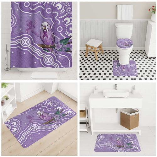 Australia Epilepsy Awareness Bathroom Set Purple Budgerigar Plumeria Aboriginal - Aussie Hoodie