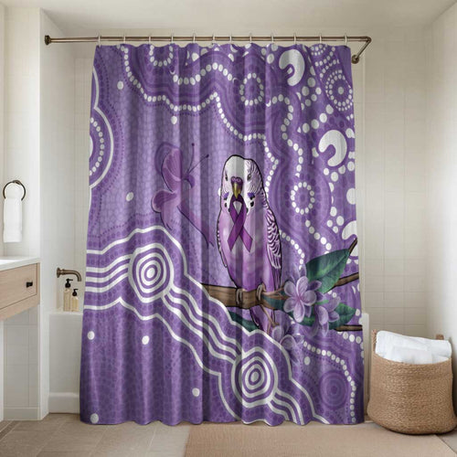Australia Epilepsy Awareness Bathroom Set Purple Budgerigar Plumeria Aboriginal - Aussie Hoodie