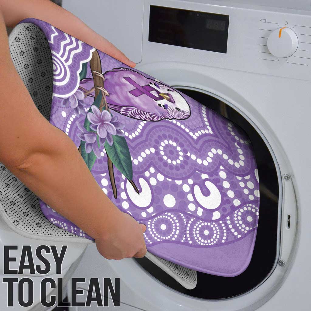 Australia Epilepsy Awareness Bathroom Set Purple Budgerigar Plumeria Aboriginal - Aussie Hoodie
