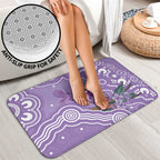 Australia Epilepsy Awareness Bathroom Set Purple Budgerigar Plumeria Aboriginal - Aussie Hoodie