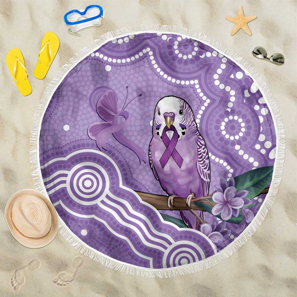 Australia Epilepsy Awareness Beach Blanket Purple Budgerigar Plumeria Aboriginal - Aussie Hoodie