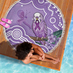 Australia Epilepsy Awareness Beach Blanket Purple Budgerigar Plumeria Aboriginal - Aussie Hoodie