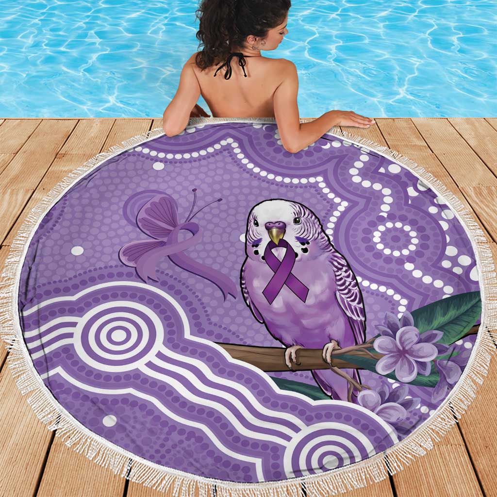 Australia Epilepsy Awareness Beach Blanket Purple Budgerigar Plumeria Aboriginal - Aussie Hoodie