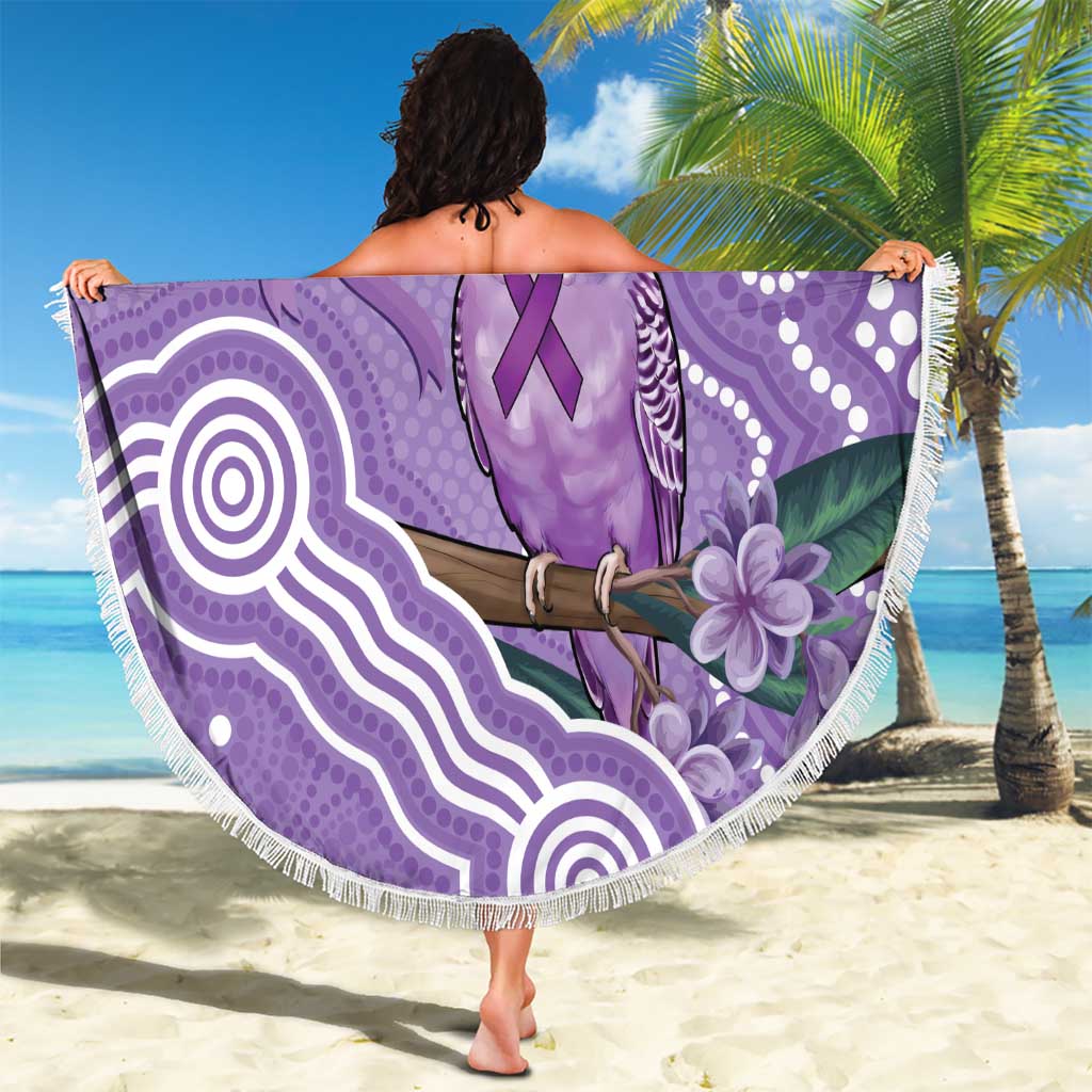 Australia Epilepsy Awareness Beach Blanket Purple Budgerigar Plumeria Aboriginal - Aussie Hoodie
