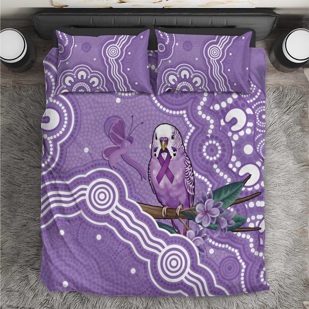 Australia Epilepsy Awareness Bedding Set Purple Budgerigar Plumeria Aboriginal - Aussie Hoodie