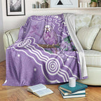 Australia Epilepsy Awareness Blanket Purple Budgerigar Plumeria Aboriginal - Aussie Hoodie