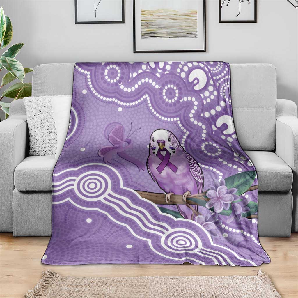 Australia Epilepsy Awareness Blanket Purple Budgerigar Plumeria Aboriginal - Aussie Hoodie